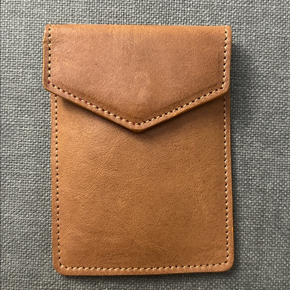 NWOT Tusk New York Tan Leather Card Holder